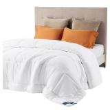 Comforter Duvet Insert - Quilted California King Size, All Season Duvet, Down Alternative B Tabs(White 96'x102') Retail $64