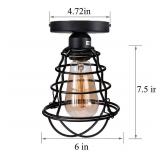 Vintage Semi Flush Mount Ceiling Light, Industrial Black Metal Cage  2 Pack, E26 Base, UL Listed Retail $23.99