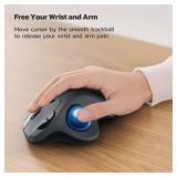 M501 Wireless Trackball Mouse, Rechargeable Ergonomic, Easy Thumb Control, Retail $24.99