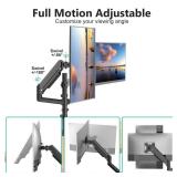 WALI Dual Monitor Mount, 13-32 Inch Adjustable Spring Dual Monitor Arm for Desk Holds Max 19.8 lbs Screens, Swivel Vesa Bracket with C Clamp, Grommet Mounting, Monitor Arms for 2 Monitors (GSDM002) - 