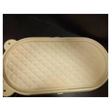 FLEUFAB Baby Changing Pad, EVA Waterproof Non-Slip Changing Table Pad with Adjustable Strap for Dresser Changing Table Nursery, Portable Diaper Changing Pad, Oat - Retail: $44