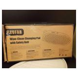 FLEUFAB Baby Changing Pad, EVA Waterproof Non-Slip Changing Table Pad with Adjustable Strap for Dresser Changing Table Nursery, Portable Diaper Changing Pad, Oat - Retail: $44