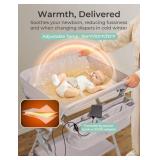 Baby Changing Table, Auto Warmer Portable Folding Changing Table with Wheels, Waterproof Diaper Changing Station with 2 Drawers, Adjustable Height, Baby Changing Station for Infant, Newborn - Retail: 