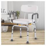 Swivel Shower Chair 360Â°Pivoting Bathtub Seat with Arms and Back Narrow Bath Bench for Seniors,Elderly,Disabled and Pregnant Women Adjustable Bath Chair - Retail: $184
