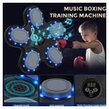 ITEFDTUTNE Smart Music Boxing Machine, Boxing Training Machine with LED Electronic Wall Mounted, Smart Indoor Workout Equipment with Premium Boxing Gloves for Adults and Kids - Retail: $54