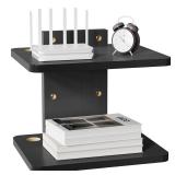 WALI Floating TV Shelf, 2 Tier Projector Shelf for DVD Players, Routers, Game Consoles, Cable Boxes, Living Room Decor Accessories, Wall Mount Shelves Holds Up to 22lbs (CS202NB), 2-Shelf, Black - Ret