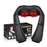 Neck Massager with Heat, Back Massager Deep Tissue, Electric 3D Kneading Massage Pillow for Pain Shiatsu Back and Shoulder Massager, Birthday Christmas Gift for Women Men Dad Mom - Retail: $38
