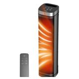 Portable Space Heater, 1500W Ceramic Heating Fan with Thermostat, Remote Control, 3 Heating Modes, 70Â° Oscillation, Ideal for Office, Home, and Bedroom Use - Retail: $45