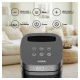 Portable Space Heater, 1500W Ceramic Heating Fan with Thermostat, Remote Control, 3 Heating Modes, 70Â° Oscillation, Ideal for Office, Home, and Bedroom Use - Retail: $45