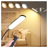 marctronic Floor Lamp, 18W 1800LM Super Bright LED Floor Lamp with Remote & Works with Smart Plug, Dimmable Timing Eye Caring Reading Lamps Floor Standing for Living Room Bedroom Office - Retail: $30