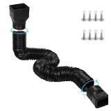 plusgutter 11.5ft Long Gutter Downspout Extensions Flexible, 4\' Diameter Drain Downspout Extender, Down Spout Drain Extender for Rainwater Drainage, Extendable from 2.6ft to 11.5ft(Black) - Retail: $