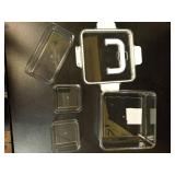Clear Food Storage Container Set with White Handles - Retail: $15
