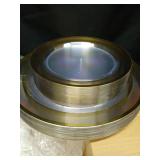 BESTVIP Clear Gold Disposable Dinnerware Set for 100 Guests, Plastic Plates for Party, Wedding, Christmas, Include: Plastic Plates, 100 Gold Silverware, Count Not Verified  - Retail: $80