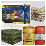 NINOSTAR Premium Package 4 Combat Battlefield Inflatables, Compatible with Nerf, Laser tag, Water Gun for Boys Birthday Party Activities and Decoration - Retail: $74