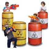 NINOSTAR 4 Barrels Inflatables, Compatible with Nerf, Laser tag, Birthday Party Activities and Decoration. - Retail: $50