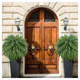 FOREST PRINCE 50\' Artificial Boston Ferns, Fake Bush Plants, Large Faux Ferns with 96 Fronds for Outdoors Home Decor - Retail: $43