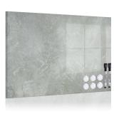 QUEENLINK Dry Erase Board for Wall, 28'' x 20'' Decorative Magnetic Magnet Board, White Board, Display Board for Home & Office Decor - Concrete - Retail: $43