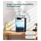 BREEZOME 6L Humidifiers for Bedroom Large Room & Essential Oil Diffuser, Ultrasonic Top Fill Cool Mist Humidifiers for Baby, Plants, Nursery Last up to 60 Hours, Smart Humidistat Control, Quiet, Black