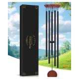 Toodour 60\' Extra Large Memorial Wind Chimes for Outside, Deep Tone Wind Chimes with 6 Heavy Tubes, Unique Sympathy Wind Chime for Outdoor Garden Patio Yard Lawn - Black - Retail: $80