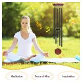 Toodour 60\' Extra Large Memorial Wind Chimes for Outside, Deep Tone Wind Chimes with 6 Heavy Tubes, Unique Sympathy Wind Chime for Outdoor Garden Patio Yard Lawn - Black - Retail: $80