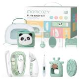 Momcozy Elite Baby Kit, Superior Baby Shower & Registry Essential Kit for Grooming & Health & Cleansing Care, Electric Nail File & Nasal Aspirator,Tummy Wrap,Thermometer,Bath Brush,Teether,Storage Bag