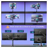 ARES WING Dual Monitor Arm Desk Mount for 17-49 Inch Ultrawide Monitors, Heavy Duty Dual Monitor Mount Holds 44 lbs, Full Motion Gas Spring Vertical Stacked Monitor Mount, 75/100 VESA Mount, Black - R