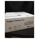 SHLUCE 19\' Farmhouse Caged Flush Mount Ceiling Fan with Light, Rustic Fandelier Bladeless Ceiling Fans with Lights and Remote, Small Low Profile Ceiling Fan with Light for Kitchen, Bedroom - ETL - Re