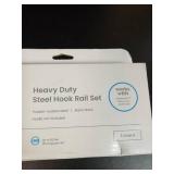 2pk Heavy Duty Rails - Brightroomâ¢: Wall Mounted Garage Storage, Black Steel Utility Rack, 90lb Capacity - Retail: $19