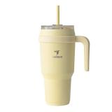 Reduce 40oz Cold1 Vacuum Insulated Stainless Steel Straw Tumbler Mug Light Yellow: Dishwasher-Safe, Portable Drinkware - Retail: $30