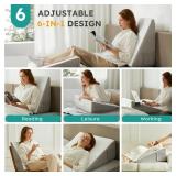Bedluxe Wedge Pillow, 10 inch Bed Wedge Pillow for Headboard, Pillow Wedge for Acid Reflux Relief, Sleeping, Back Pain Relief, Snoring, Triangle Pillow Wedge, White/Grey - Retail: $30