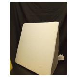 Bedluxe Wedge Pillow, 10 inch Bed Wedge Pillow for Headboard, Pillow Wedge for Acid Reflux Relief, Sleeping, Back Pain Relief, Snoring, Triangle Pillow Wedge, White/Grey - Retail: $30