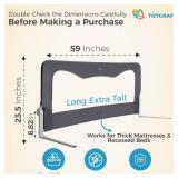 TotCraft Bed Safety Rails for Toddlers - Bed Rail Guard for Queen, King, Full Szie, Twin Mattress Bed (Grey, 59Wx23.5H Inch (Long Extra Tall)) - Retail: $70