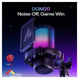 MAONO Gaming USB Microphone, Noise Cancellation Condenser Mic with Mute, Gain, Monitoring, Boom Arm Mic for Streaming, Podcast, Twitch, YouTube, Discord, PC, Computer, PS4, PS5, Mac, GamerWave DGM20S 
