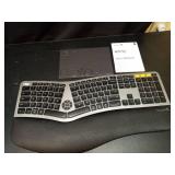 Backlit Bluetooth Ergonomic Keyboard, ProtoArc EK01 Plus Full Size Wireless Split Keyboard with Dual Bluetooth and USB, Cushioned Wrist Rest, Rechargeable for Windows/Mac/Android, Grey Black - Retail: