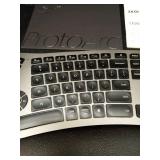 Backlit Bluetooth Ergonomic Keyboard, ProtoArc EK01 Plus Full Size Wireless Split Keyboard with Dual Bluetooth and USB, Cushioned Wrist Rest, Rechargeable for Windows/Mac/Android, Grey Black - Retail: