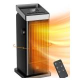 BREEZOME Space Heater, 1500W Fast Heating Heaters for Indoor Use, Portable Ceramic Electric Heaters for Home with Thermostat, 90Â° Oscillating, Remote - Retail: $55