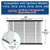 2 Pack, 410 Replacement Air Filter, Nominal Size: 16x25x4, Actual Size: 16.04\'x27.91\'x3.91\' HVAC Furnace Filter, Compatible with AprilAire Models 1410, 1610, 2410, 2416, 3410, 4400, MERV 11 - Retai