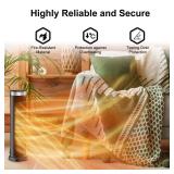 Space Heater for Indoor Use with Remote - 70Â° Oscillating Tower Electric Heater, 24 Inchs, 12H Timer, 1500W Quiet PTC Ceramic Heating with Thermostat, Fast Safety Heat for Office, Home, Bedroom - R