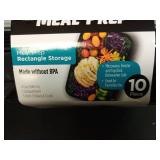 5pk One Compartment Meal Prep Food Storage Container Set: Dishwasher-Safe, Plastic, 5 Containers with Lids - Retail: $15