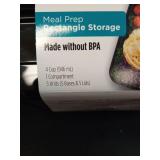 5pk One Compartment Meal Prep Food Storage Container Set: Dishwasher-Safe, Plastic, 5 Containers with Lids - Retail: $15