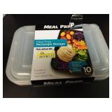 5pk One Compartment Meal Prep Food Storage Container Set: Dishwasher-Safe, Plastic, 5 Containers with Lids - Retail: $15