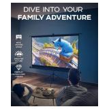 PropVue Projector Screen with Stand 84\' - Indoor & Outdoor Projection Screen for Movie or Office Presentation - 16:9 HD Premium Wrinkle-Free Tripod Screen for Projector with Carry Bag & Tight Strap -