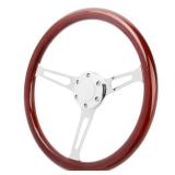 Classic 15ï¼380mmï¼ Wood Grain Steering Wheel Vintage Grant Nostalgia Style Wood Steering Wheel Long Hole with Horn Buttonâ¦ - Retail: $100