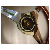 Classic 15ï¼380mmï¼ Wood Grain Steering Wheel Vintage Grant Nostalgia Style Wood Steering Wheel Long Hole with Horn Buttonâ¦ - Retail: $100