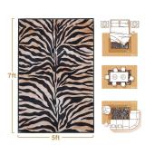 Zebra Print Rug, Brown Area Rug 5x7 Feet Zebra Rugs for Living Room Animal Rugs Carpet Animal Tiger Print Rug Black and Gold - Retail: $56