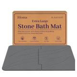 Jiloma 32 * 20 Stone Bath Mat Extra Large Diatomaceous Earth Non-Slip Shower Mat Quick Drying Diatomite Stone Mats for Bathroom Floor/Ktichen Counter Super Absorbent Natural Easy to Clean Grey - Retai