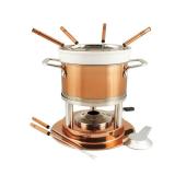 Swissmar Bern 11-Piece Copper Plated 3-in-1 Fondue Set - Ideal for Melting Cheese, Chocolate, Butter, & More - Perfect for Kitchen Collection & Wedding Gift Giving - 1.6 Quarts / 1.5 Liter - Retail: $
