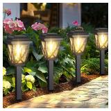 Derynome Solar Lights Outdoor, 10 Pack Waterproof Solar Pathway Lights for Outside, Outdoor Light for Garden, Yard, Patio, Landscape, Planter, Walkway Decor - Retail: $35