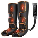 Banspol Leg Massager with Heat and Compression, Foot and Calf Massager for Circulation and Pain Relief, Compression Boots with Handheld Controller, 6 Modes 3 Intensities, Gift for Mom Dad - Retail: $9