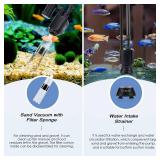AQQA Electric Aquarium Gravel Cleaner, 6 in 1 Automatic Fish Tank Cleaning Tools Gravel Vacuum for Aquarium, Suitable for Change Water Wash Sand Water Filter and Water Circulation (320GPH, 20W) - Reta